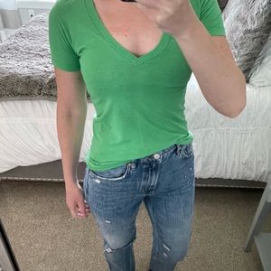 Victoria Secret Pink CS v neck tshirt green 🍀